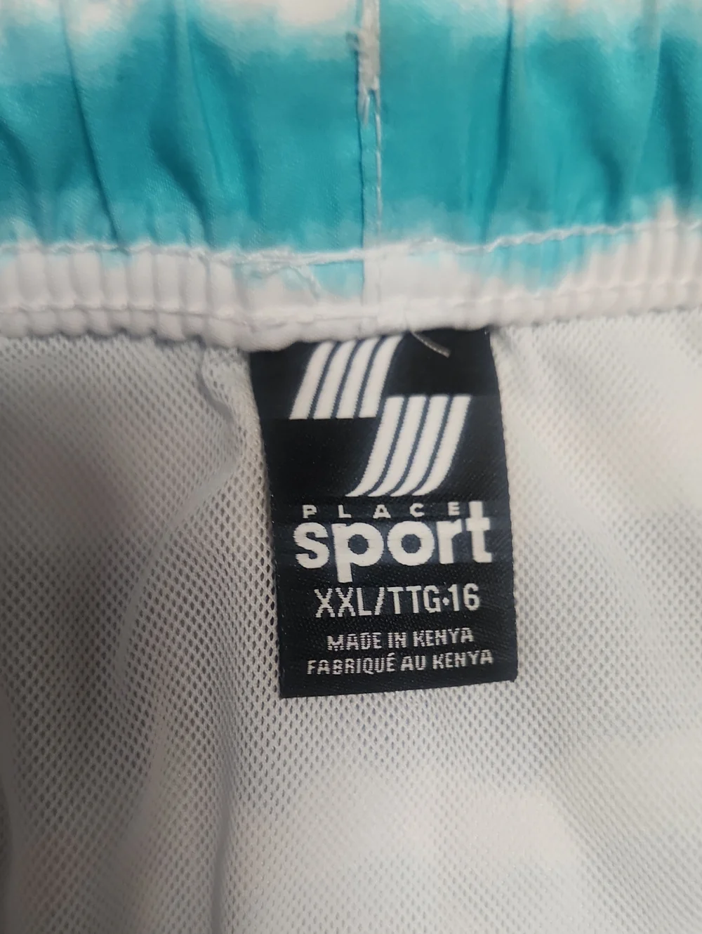 Striped Blue & Teal Swim Shorts, 16, EUC